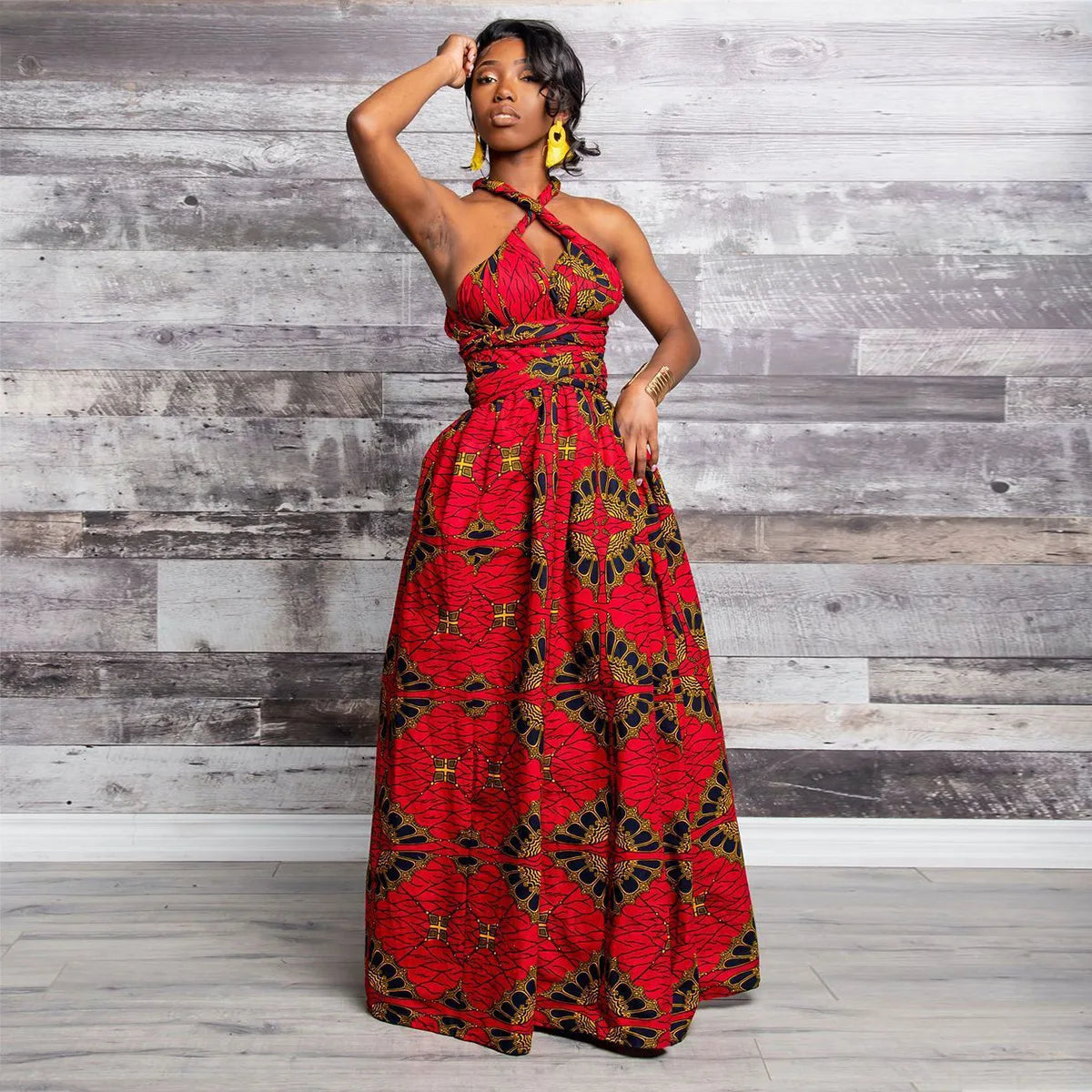 African Print Dress - High Waist
