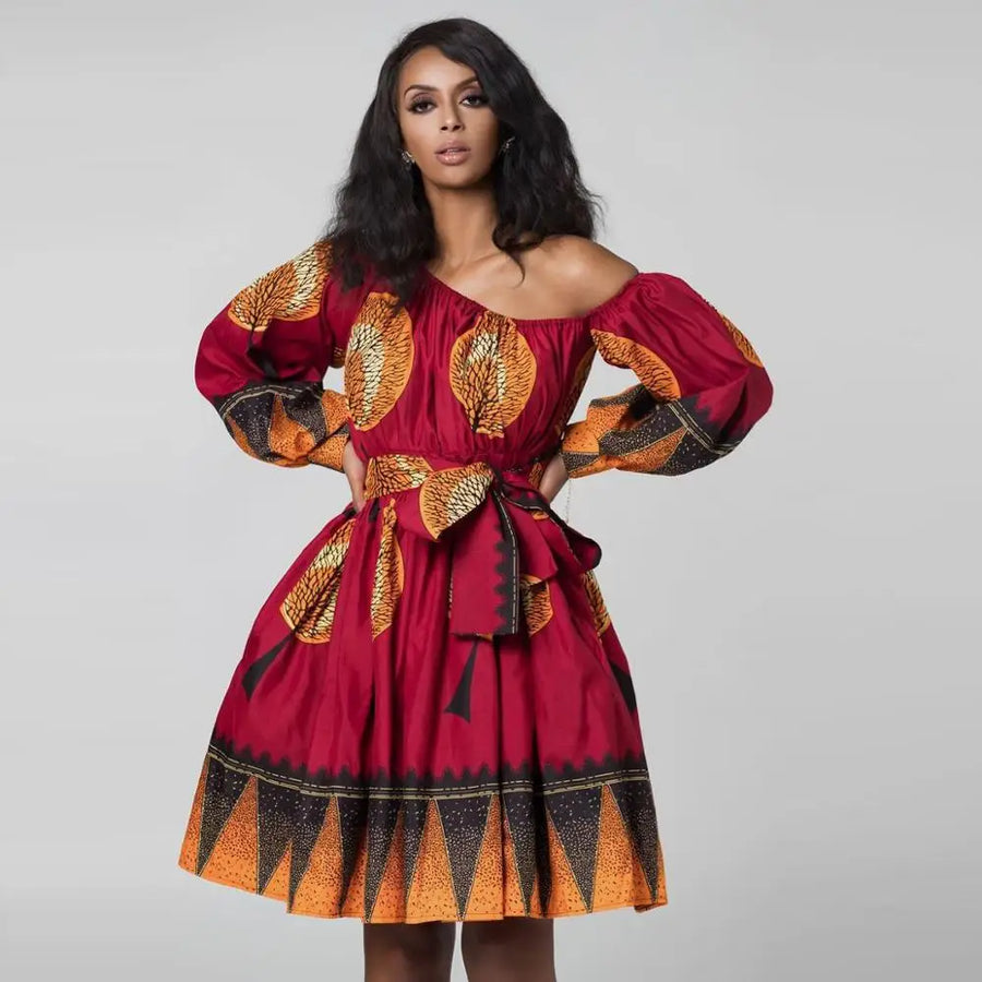 African Summer Dresses - One Shoulder African Summer Dresses - One Shoulder