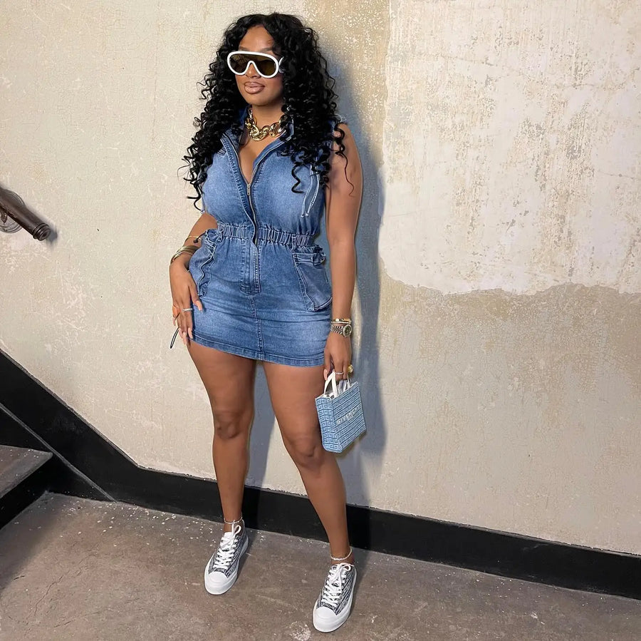 Summer Casual Denim Dress – Black Diamond Makeup