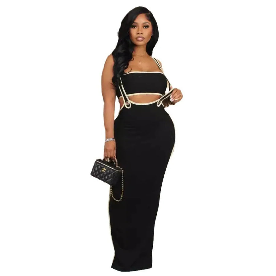Cute Summer Two Piece Long Dress With Suspenders Black Diamond Makeup Cute Summer Two Piece Long Dress With Suspenders Black Diamond Makeup